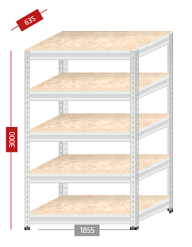 Металлический стеллаж МС-Т 003